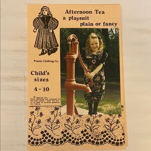 Prairie Clothing Co Size 4-10 Sewing Pattern Playsuit for Kids FF Uncut